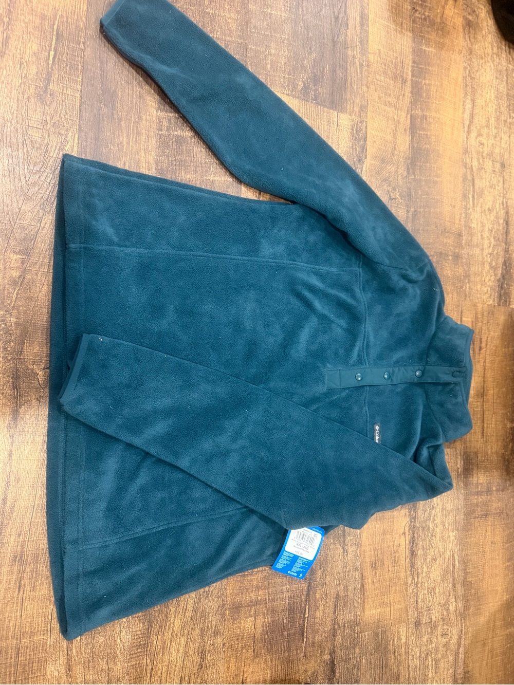Columbia Teal Snap-Front Teddy Fleece Jacket